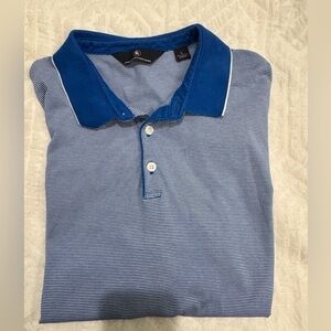 Hart Schaffner Marx Blue and white short sleeve Polo Shirt 100%cotton